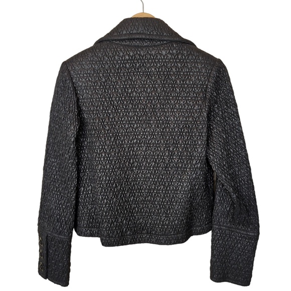 Black Quilted Double Breasted Fall Jacket - Picture 11 of 16